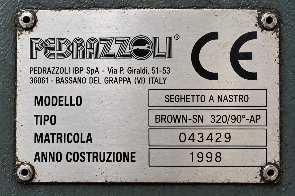 Targhetta industriale Pedrazzoli